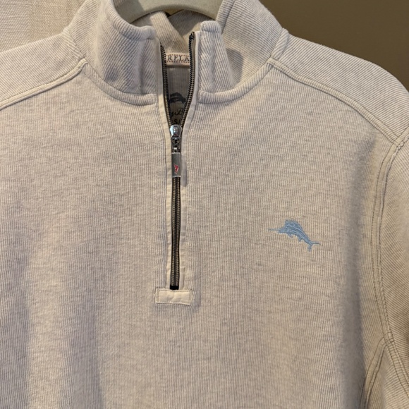 Tommy Bahama Men's Sweater Oatmeal Relax Pullover 1/4 Zip, Size Small - Picture 2 of 13